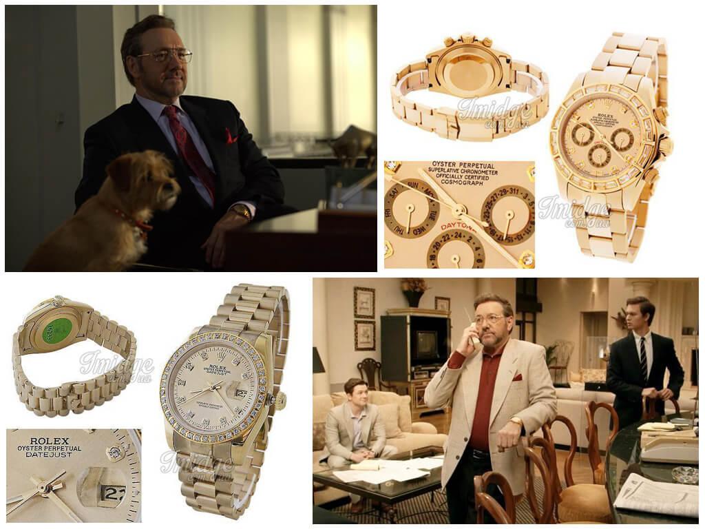 золотые часы Рона Левина (Кевина Спейси) Rolex Datejust или Daytona в Клуб миллиардеров (2018)