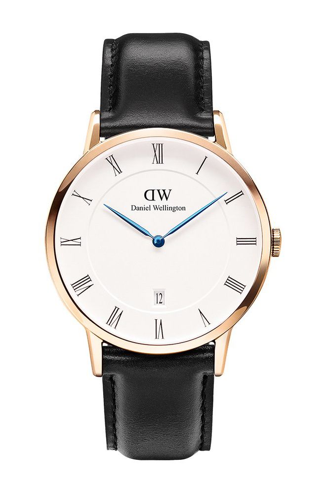 Daniel Welling­ton Dap­per Sheffield Rose Gold and Leather Strap Watch