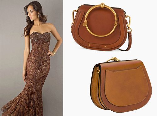 Трапециевидная сумочка со скругленными краями в коричневом оттенке от Chloe