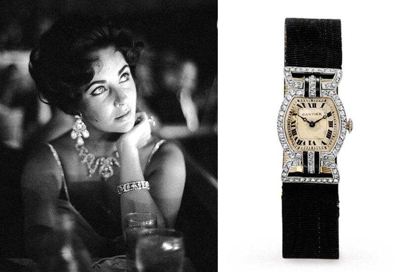 Часы Элизабет Тейлор Cartier с бриллиантами и ониксом