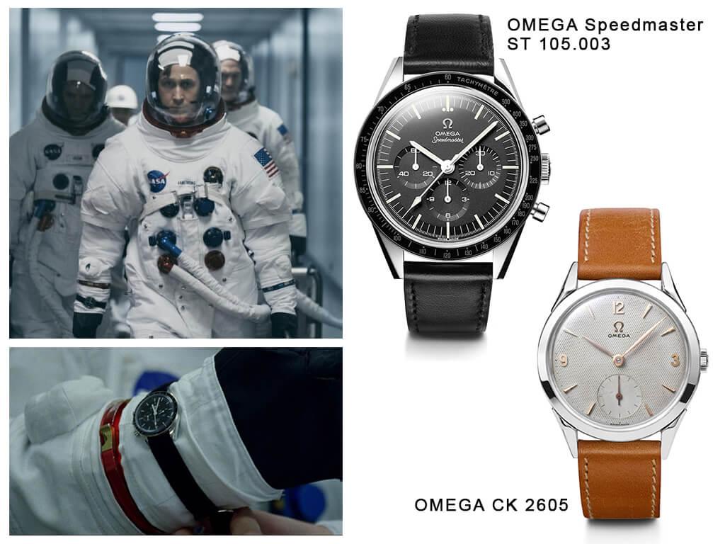 «Человек на Луне» (2018): наручные часы Нила Армстронга (Райана Гослинга) Omega Speedmaster ST 105.003 и Omega CK 2605