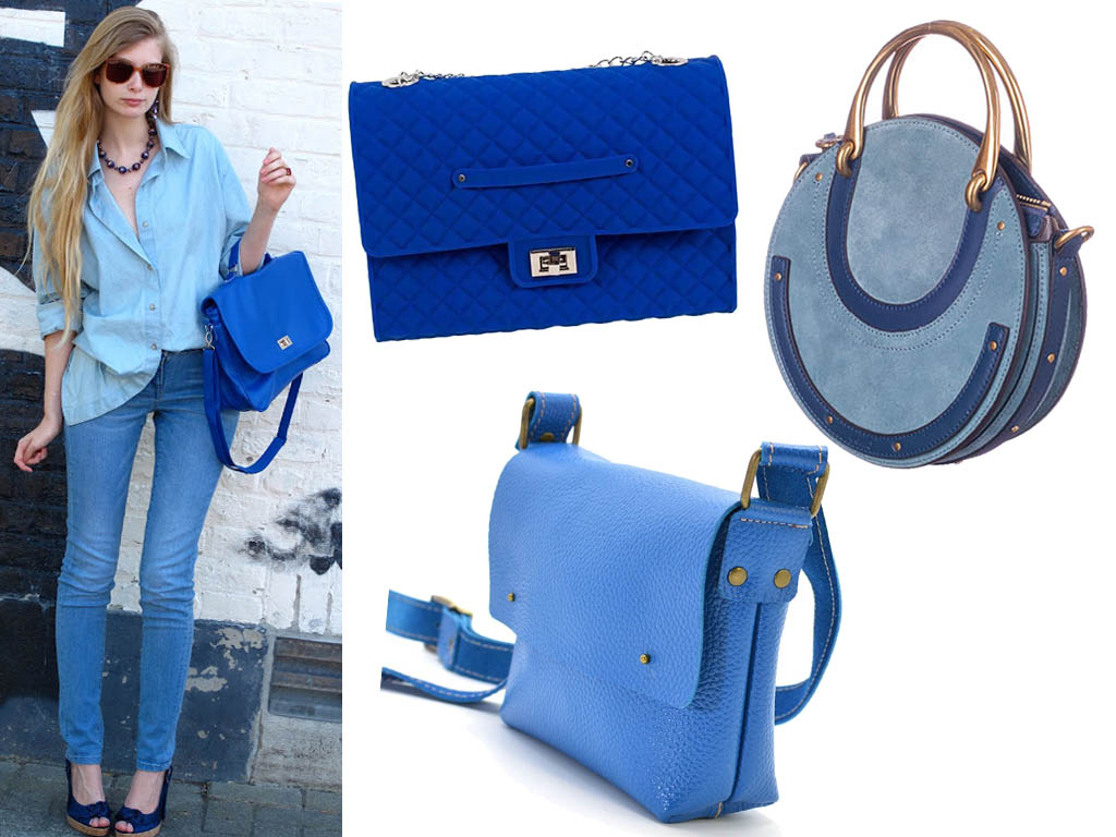 Женские сумки кросс-боди синего цвета