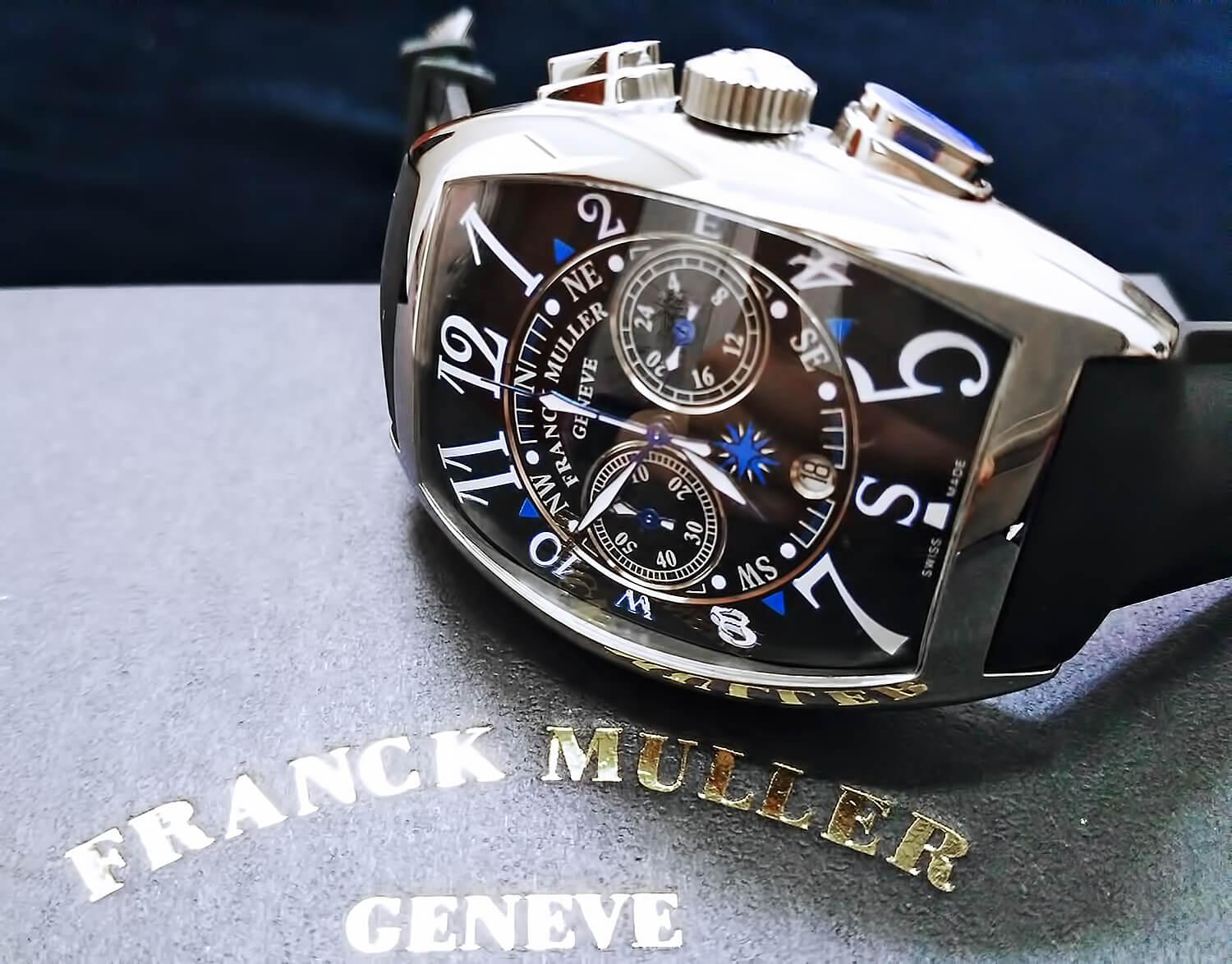 Точная реплика мужских часов Franck Muller Mariner Chronograph Black Blue