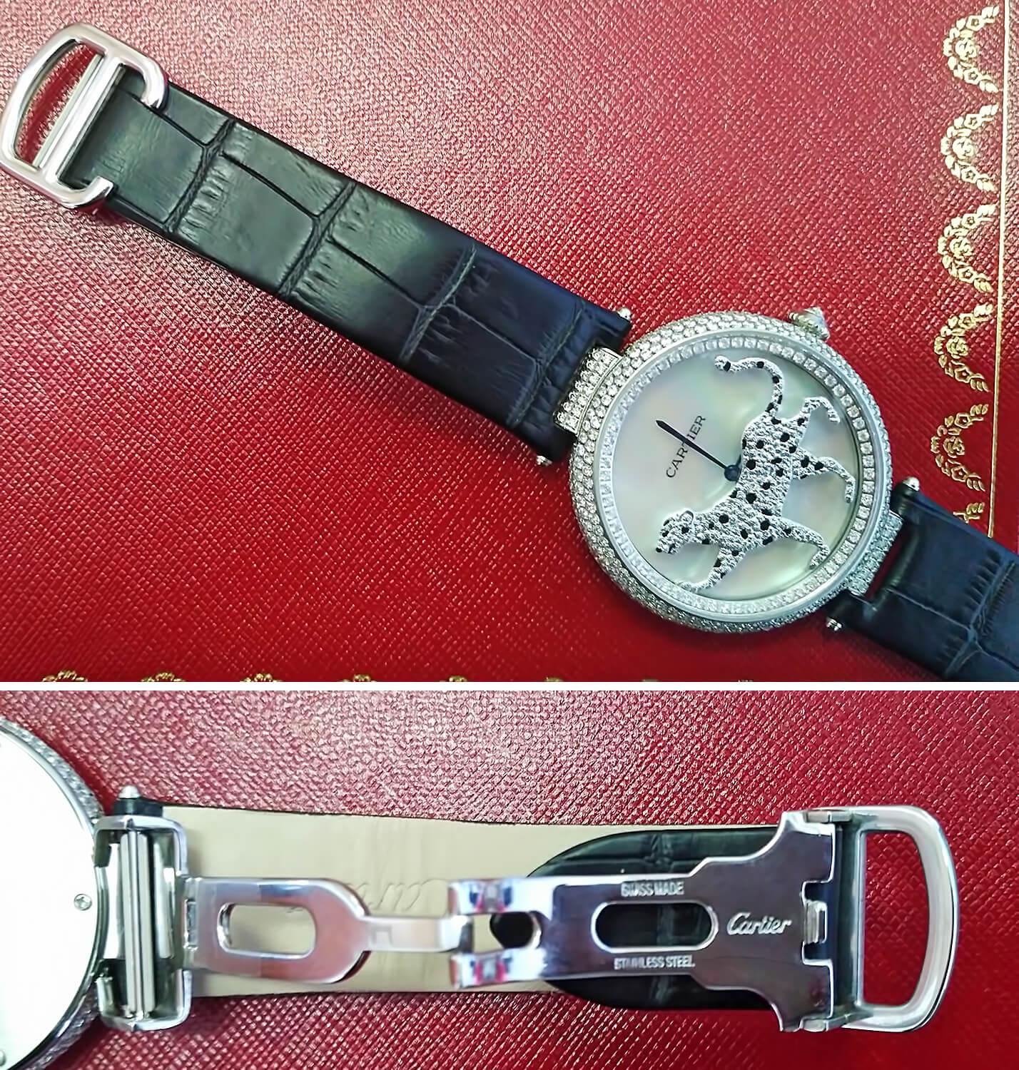 Часы Cartier PROMENADE D'UNE PANTHÈRE оснащены застежкой "бабочка"
