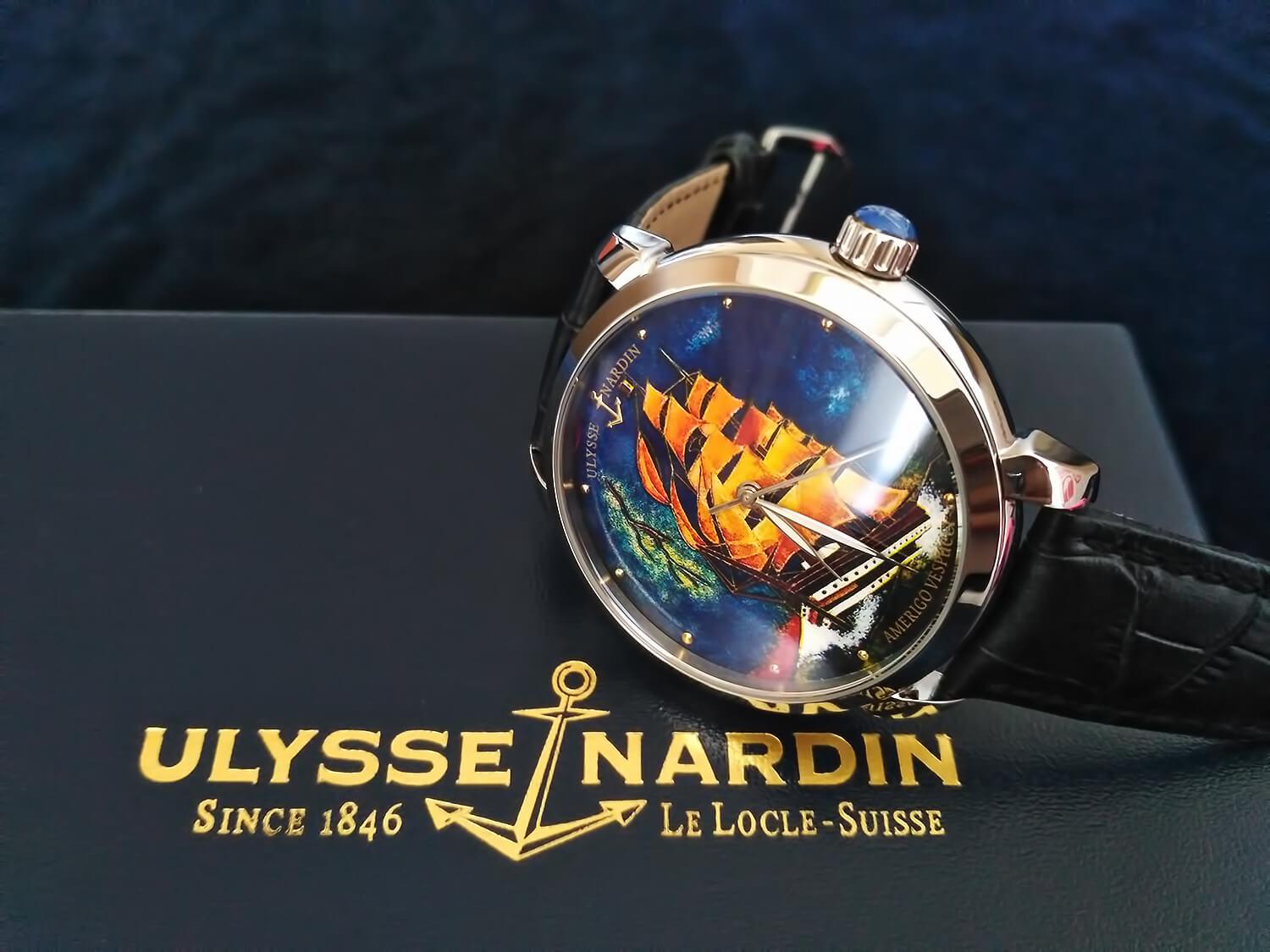 Реплика швейцарских часов Ulysse Nardin Classico Amerigo Vespucci Cloissone Dial