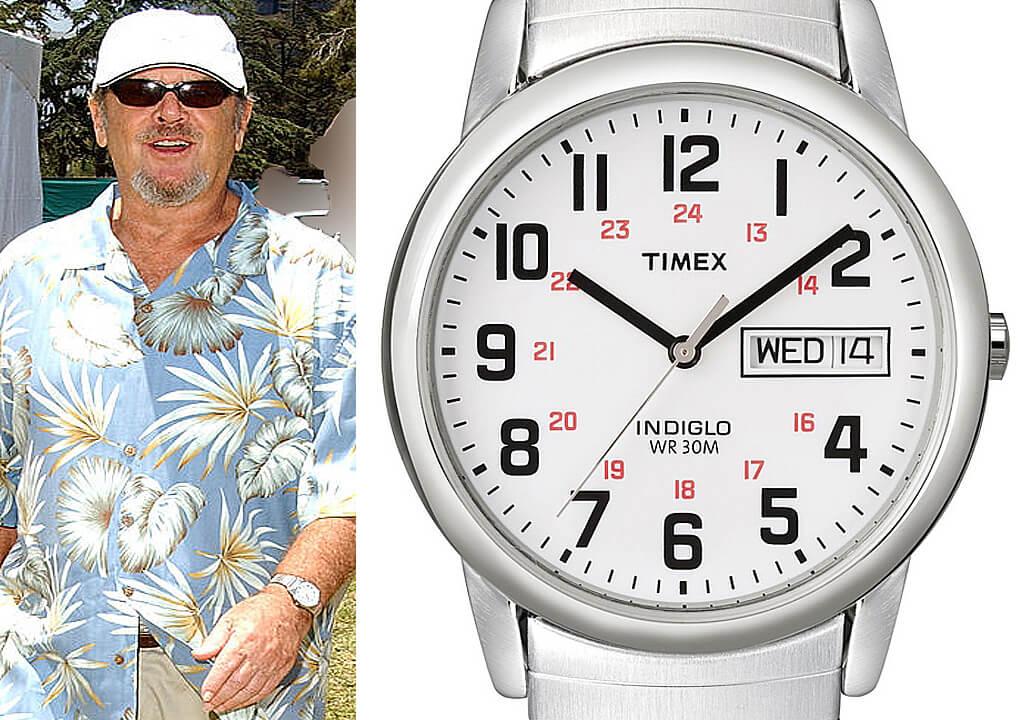 Джек Николсон и часы Timex Men's Easy Reader Day-Date Expansion Band Watch