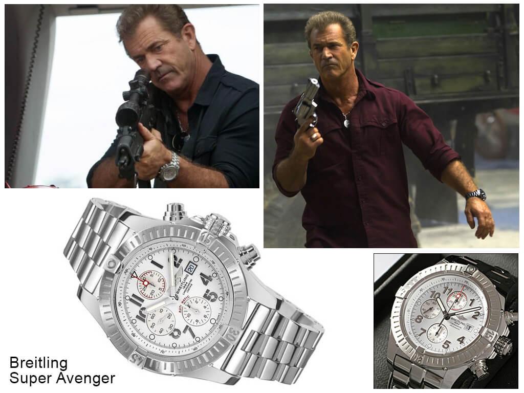 Неудержимые (2014): наручные часы Конрада Стоунбенкса (Мела Гибсона) Breitling Super Avenger 