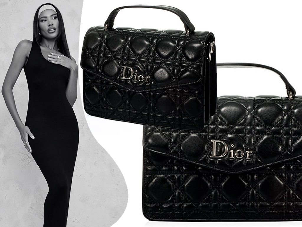 Черная сумка от бренда Christian Dior