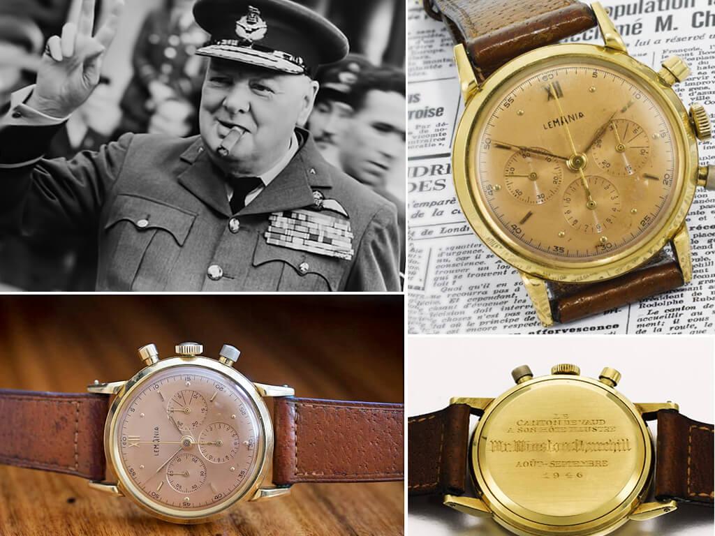 Золотые наручные часы Уинстона Черчилля Lemania